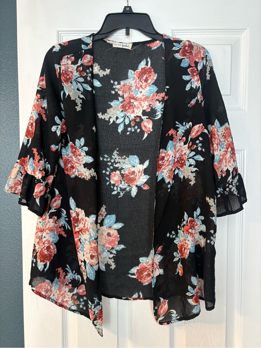 🔴10/$10! Live to be Spoiled Sheer Floral Open-Front Kimono Cardigan